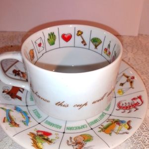 International collectors guild fine china fortune telling teacup and saucer